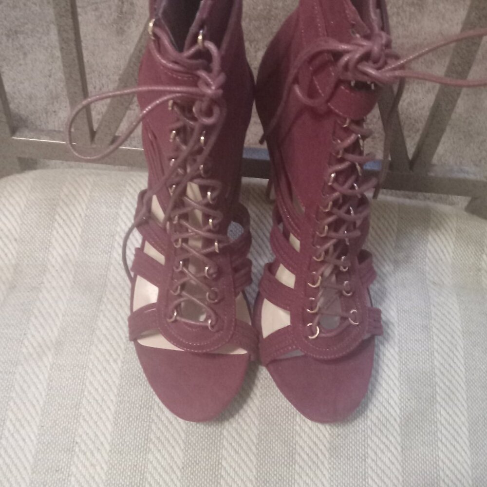 Burgundy Heeled Booties